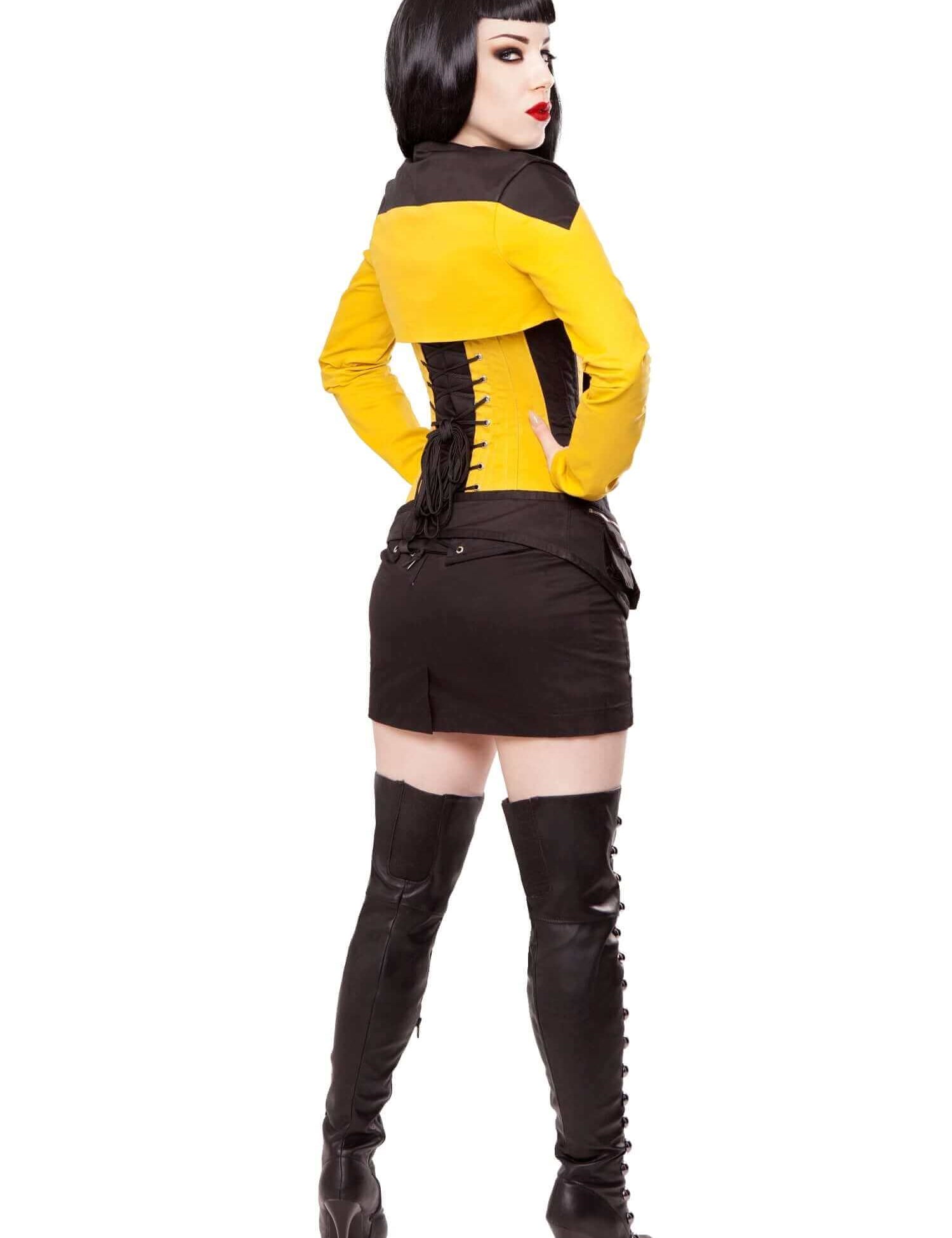 Playgirl Black & Yellow Cotton Bolero Shrug Top